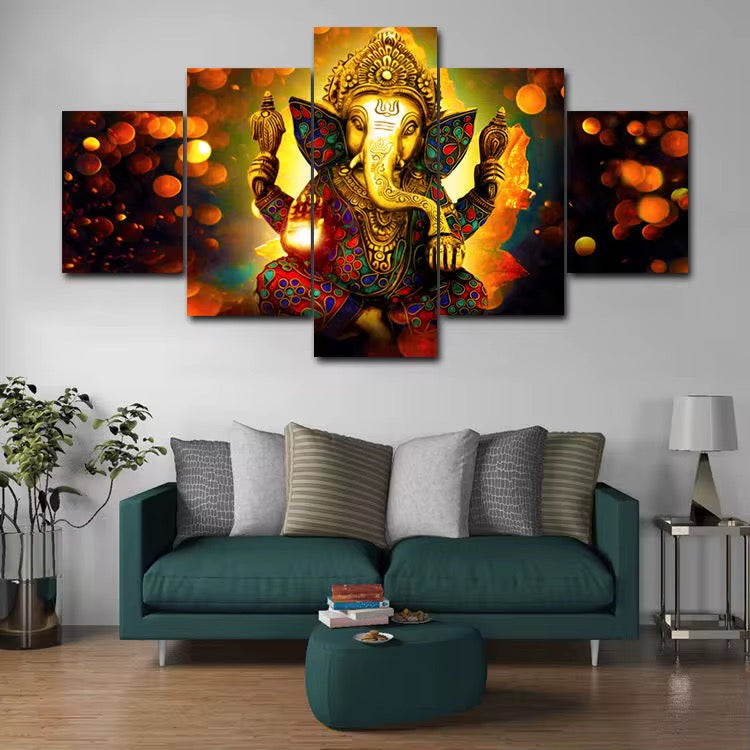 5Piece Wall Art LordGanesh