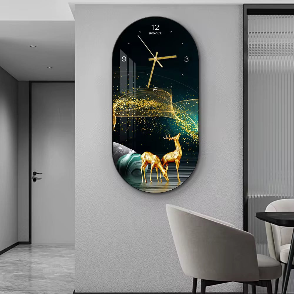 Abstract Wall Clock Crystal Canvas
