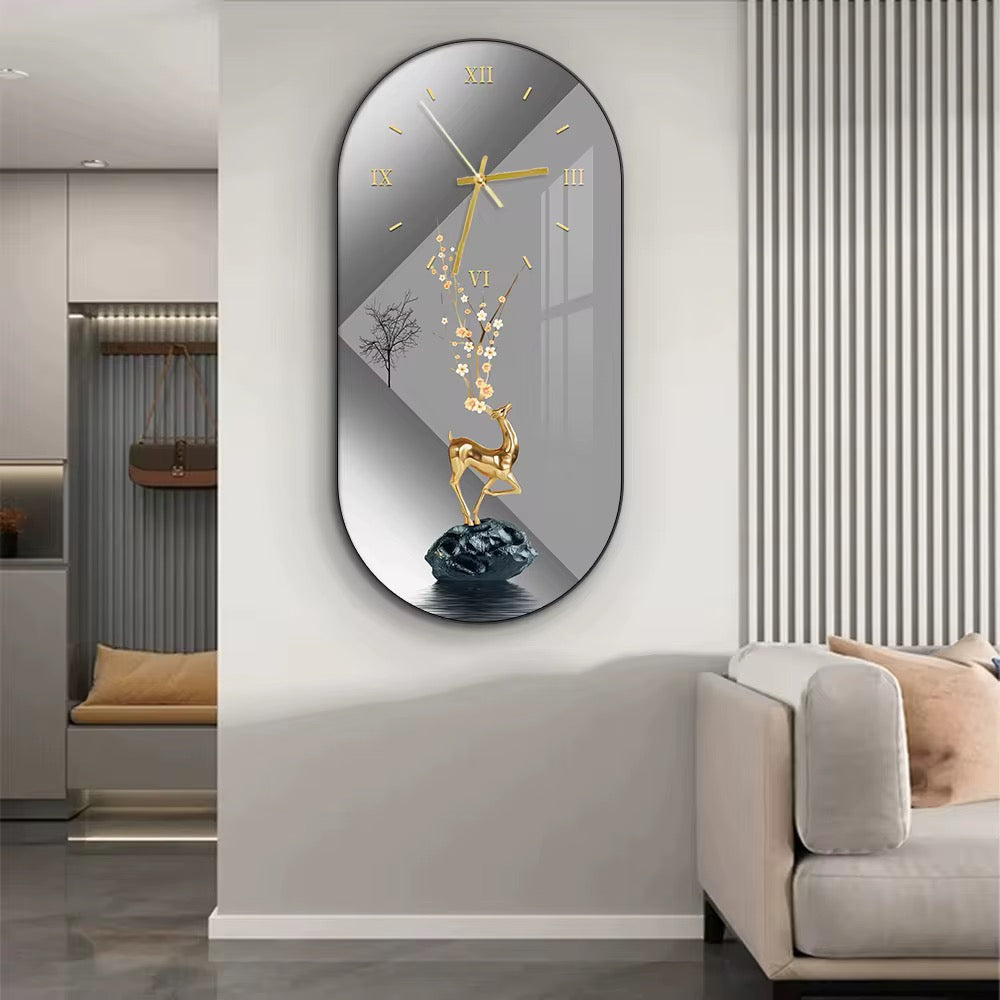 Abstract Wall Clock Crystal Canvas
