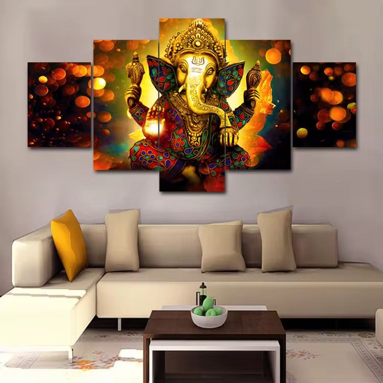 5Piece Wall Art LordGanesh