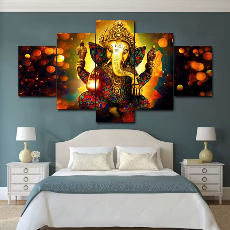 5Piece Wall Art LordGanesh